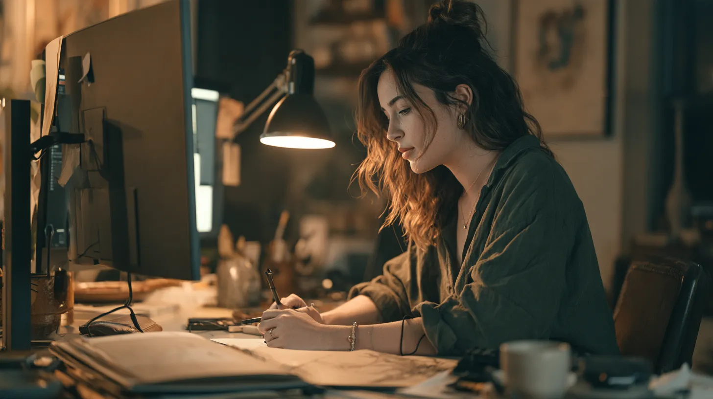 Freelancer organizing bank statements to document self-employment income